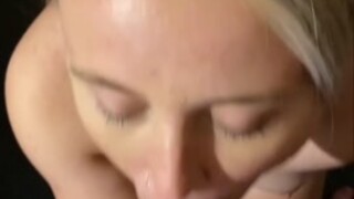 blonde gets her daily dose of cum