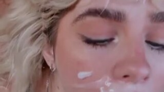 blonde teen blowjob and cum in mouth