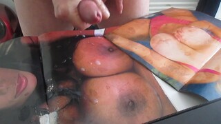 cumtribute for a magazine slut with huge tits