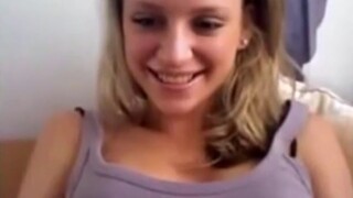 cute blonde teen bating on webcam
