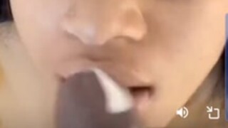 ebony catching cum with her face
