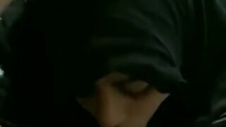 hot arab hijab girl blowing big dick taking facial