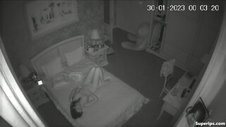 ipcam - skinny teenager walks around her room nake