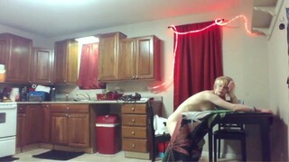petite nympho blonde fucked on kitchen table