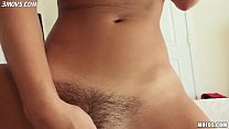 sexy latina eva lovia takes a big one in her trimmed pussy lq